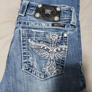 Skinny jeans miss me , white and silver pockets